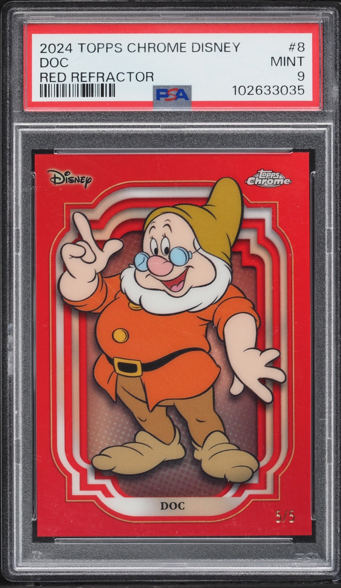 2024 Topps Chrome Disney Red Refractor Doc 5/5 #8 PSA 9 MINT - Photo 1