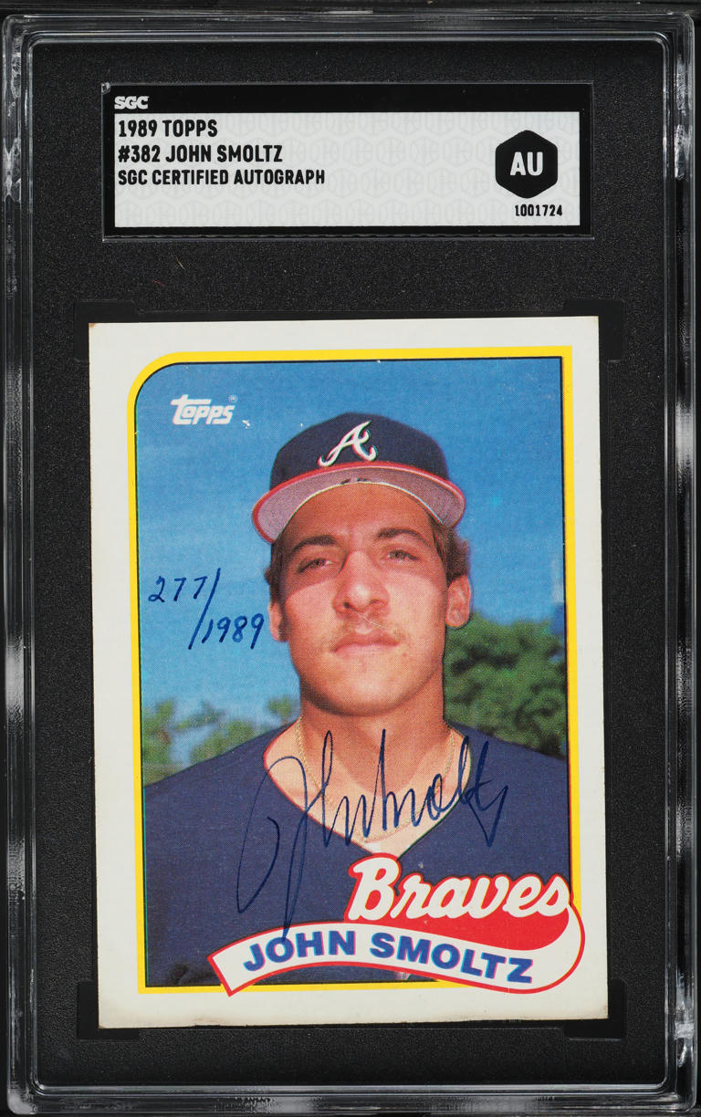 1989 Topps John Smoltz ROOKIE AUTO /1989 #382 SGC AUTH on Fanatics Collect