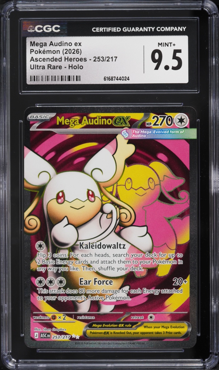 2026 Pokemon Mega Evolution Ascended Heroes Full Art Mega Audino EX #253 CGC 9.5 MINT+