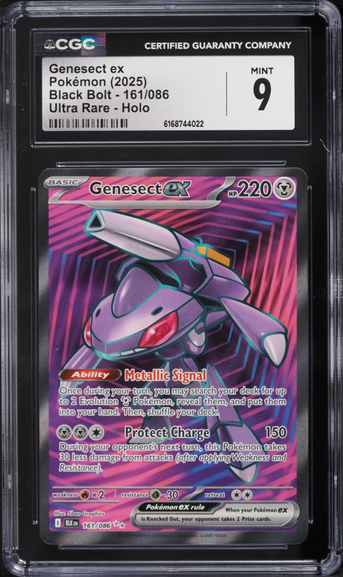 2025 Pokemon Scarlet & Violet Black Bolt Full Art Genesect Ex #161 CGC 9 MINT