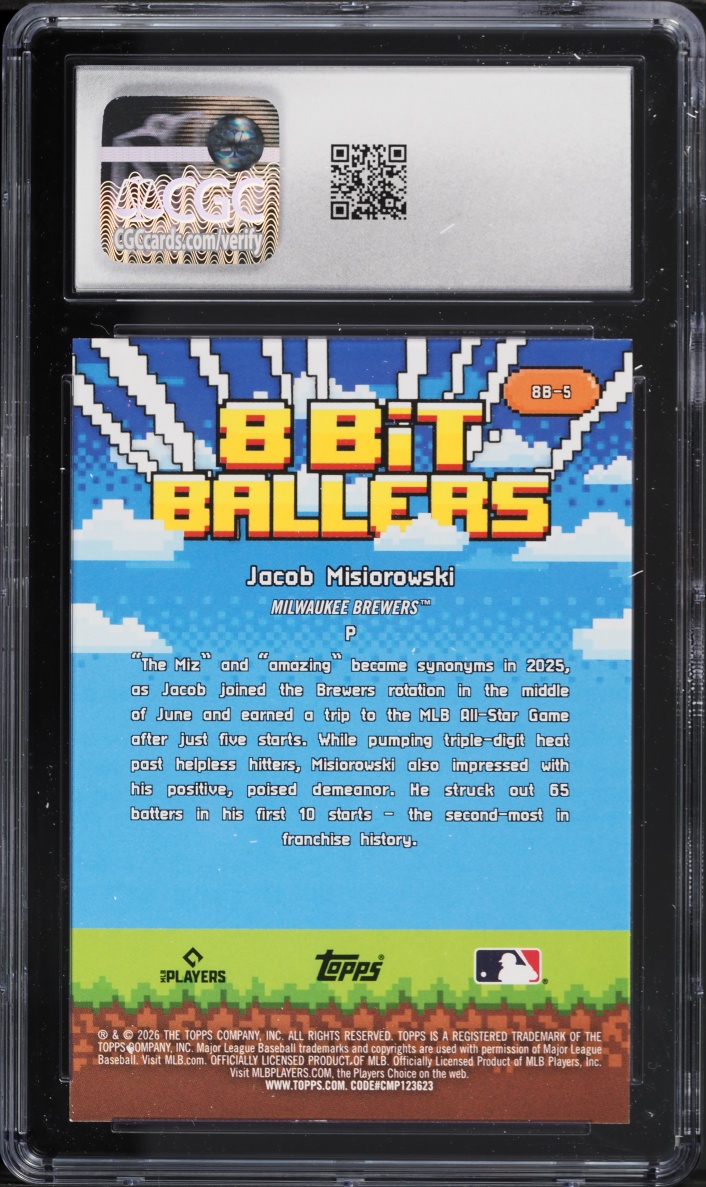 2026 Topps 8-Bit Ballers Celebration Mega Box Jacob Misiorowski ROOKIE #8B-5 CGC 9 MINT