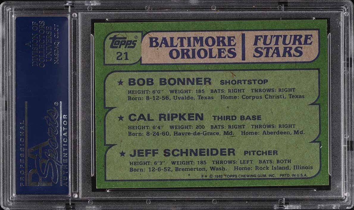 1982 Topps Cal Ripken Jr. ROOKIE #21 PSA 10 GEM MINT