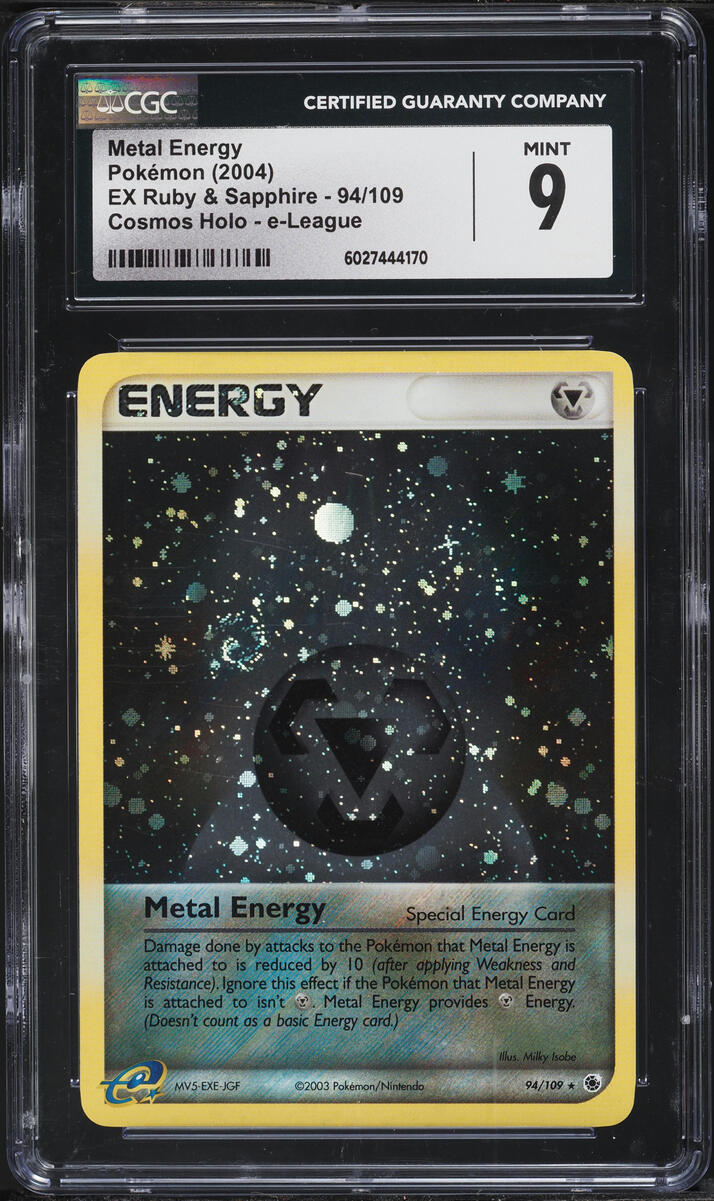2004 Pokemon EX Ruby & Sapphire e-League Cosmos Holo Metal Energy #94 CGC 9 MINT