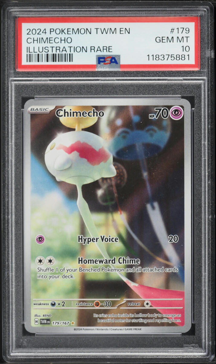 2024 Pokemon Scarlet & Violet Twilight Masquerade IR Chimecho #179 PSA 10 GEM MINT