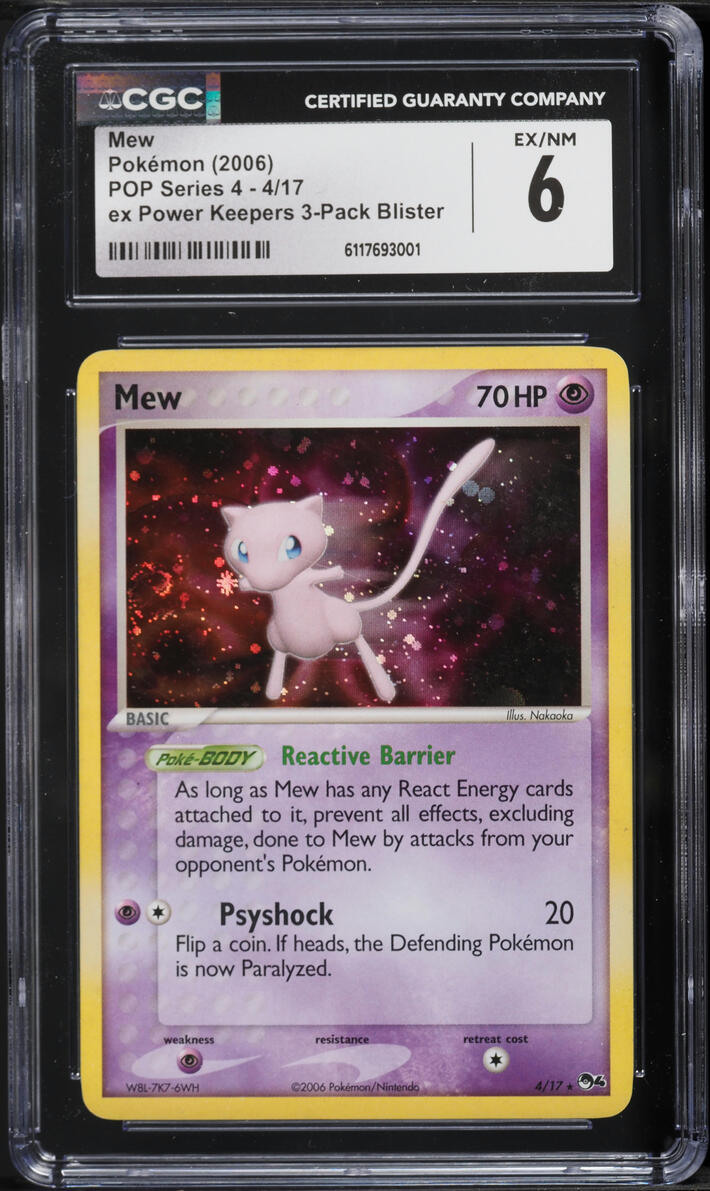2006 Pokemon POP Series 4 EX Power Keepers Cosmos Holo Mew #4 CGC 6 EXMT