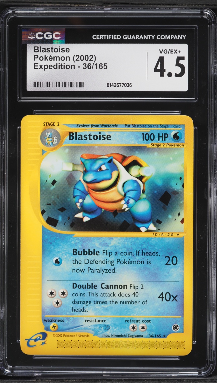 2002 Pokemon Expedition Blastoise #36 CGC 4.5 VGEX+