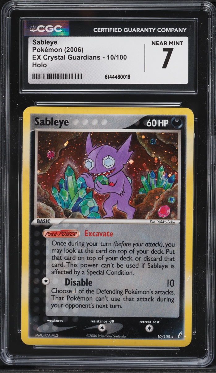 2006 Pokemon EX Crystal Guardians Holo Sableye #10 CGC 7 NRMT