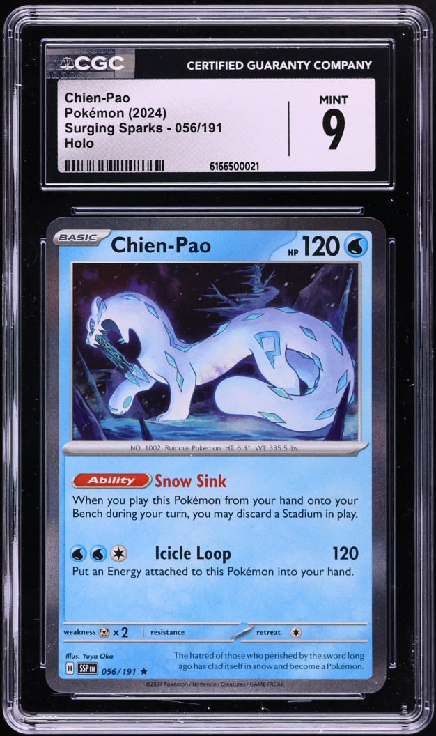 2024 Pokemon Scarlet & Violet Surging Sparks Holo Chien-Pao #56 CGC 9 MINT