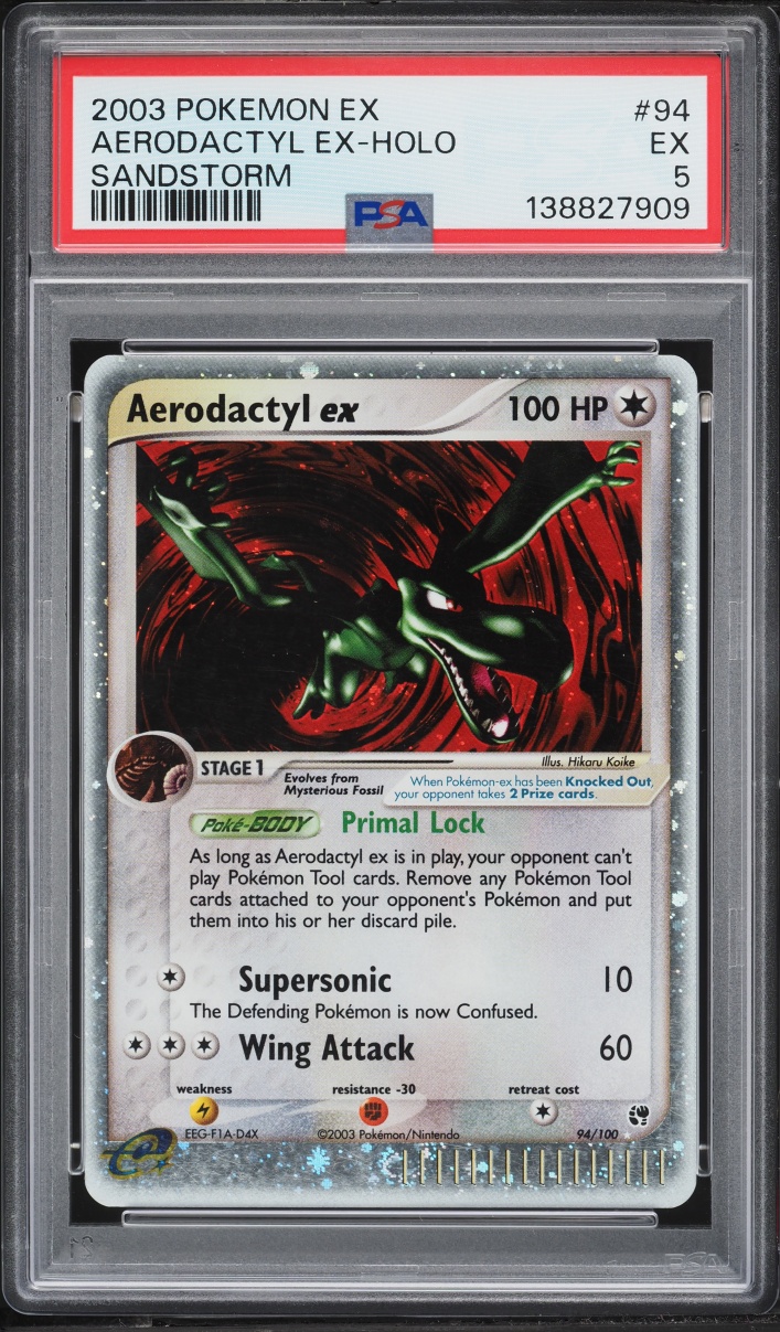 2003 Pokemon EX Sandstorm Holo Aerodactyl ex #94 PSA 5 EX
