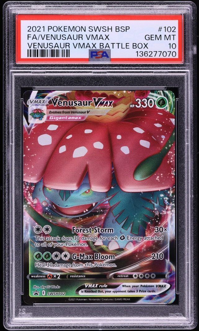 2021 Pokemon Sword & Shield Promo Battle Box Full Art Venusaur VMAX #102 PSA 10 GEM MINT