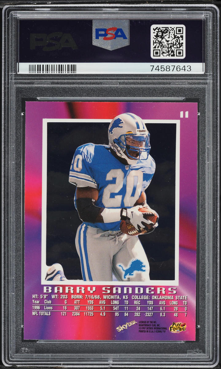 1997 Skybox E-X2000 Barry Sanders #11 PSA 10 GEM MINT