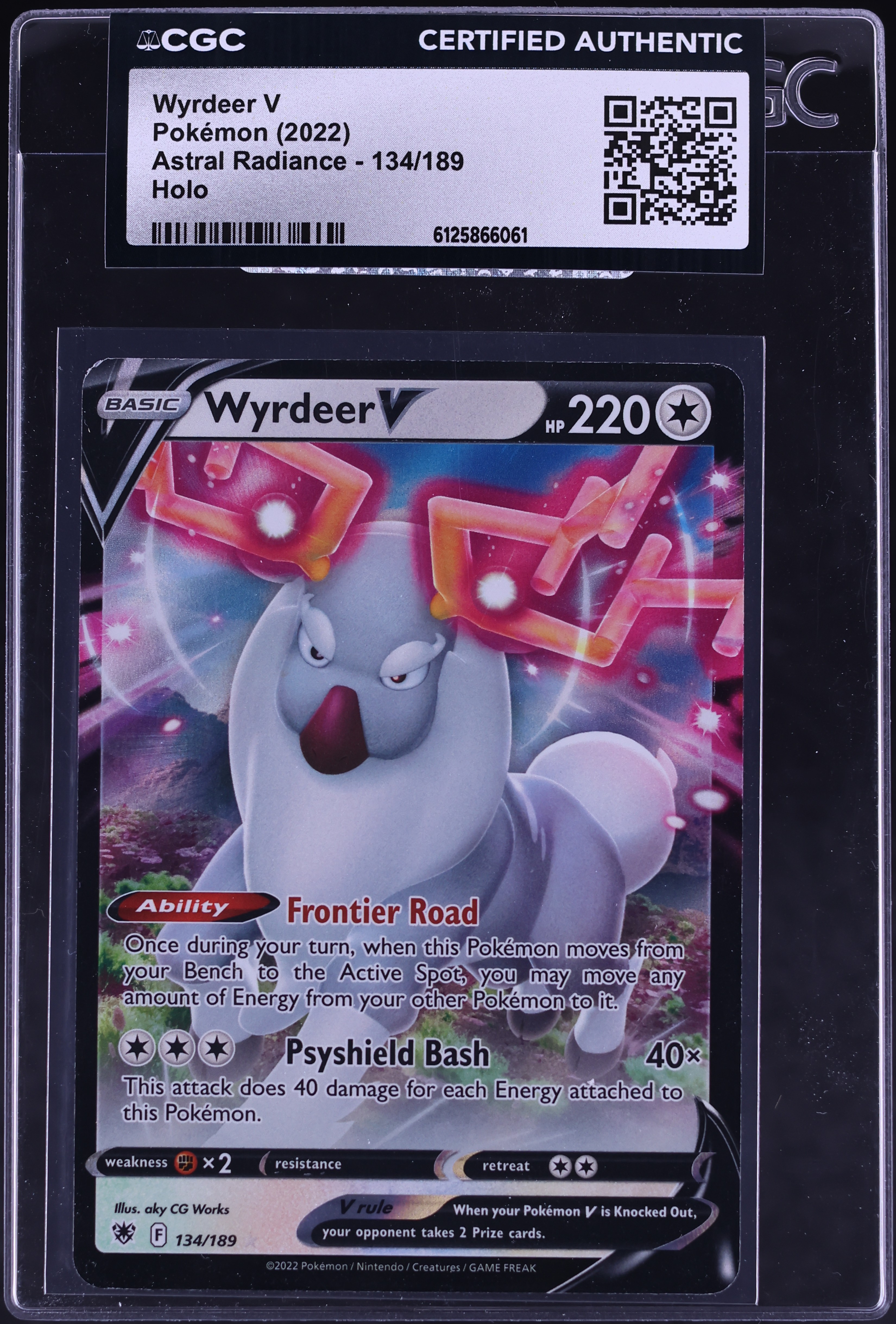 2022 Pokemon Sword & Shield Astral Radiance Alt Art Wyrdeer V #134 CGC AUTH