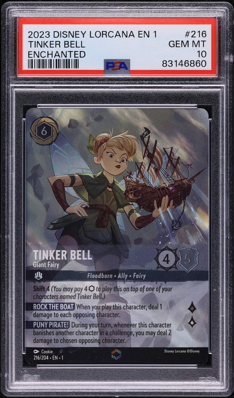 2023 Disney Lorcana The First Chapter Enchanted Tinker Bell #Giant Fairy  216 PSA 10 GEM MINT
