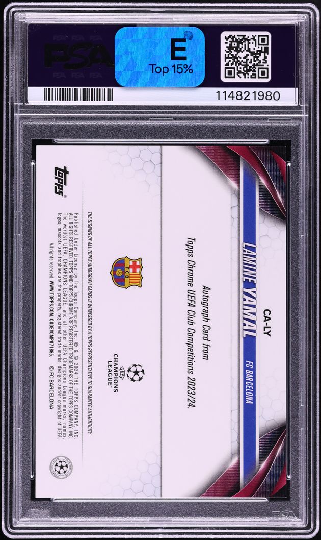 2023 Topps Chrome Sapphire UEFA Black Lamine Yamal ROOKIE AUTO DNA 10 /10 #CA-LY PSA 9 MINT