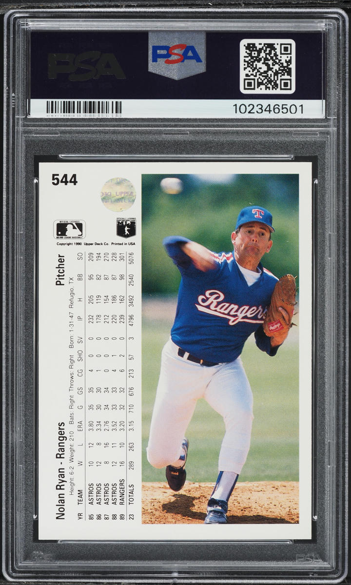 1990 Upper Deck Nolan Ryan #544 PSA 10 GEM MINT