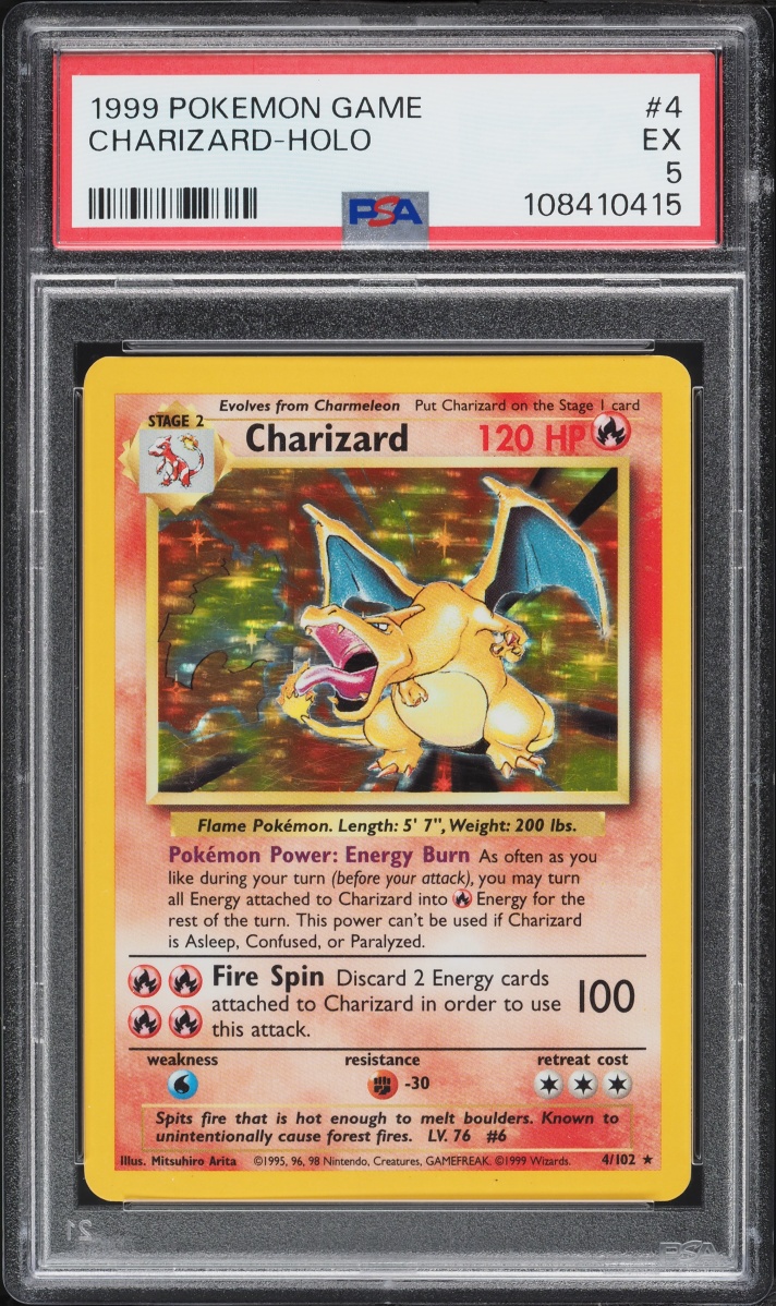 1999 Pokemon Base Set Holo Charizard #4 PSA 5 EX