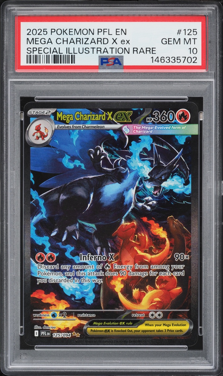 2025 Pokemon Mega Evolution Phantasmal Flames SIR Mega Charizard X Ex #125 PSA 10 GEM MINT