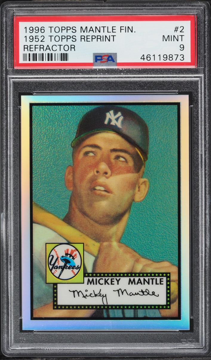 1996 Finest Refractor '52 Reprint Mickey Mantle #2 PSA 9 MINT