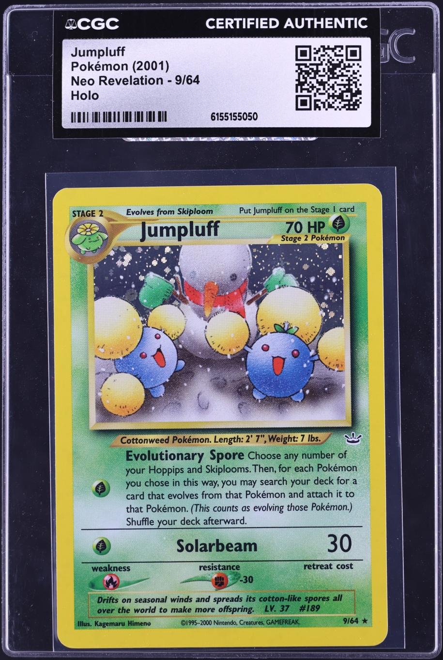 2001 Pokemon Neo Revelation Holo Jumpluff #9 CGC AUTH