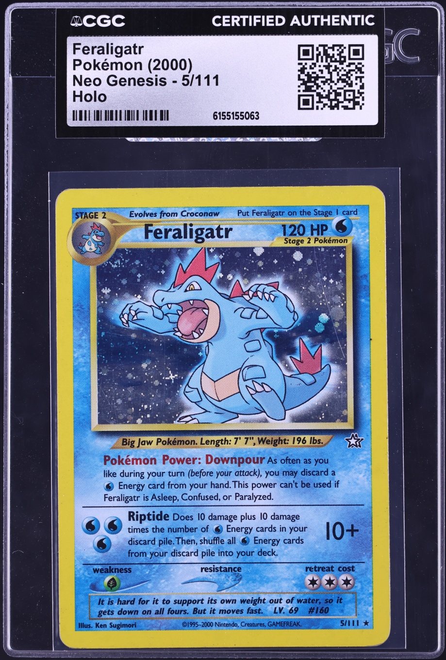 2000 Pokemon Neo Genesis Holo Feraligatr #5 CGC AUTH