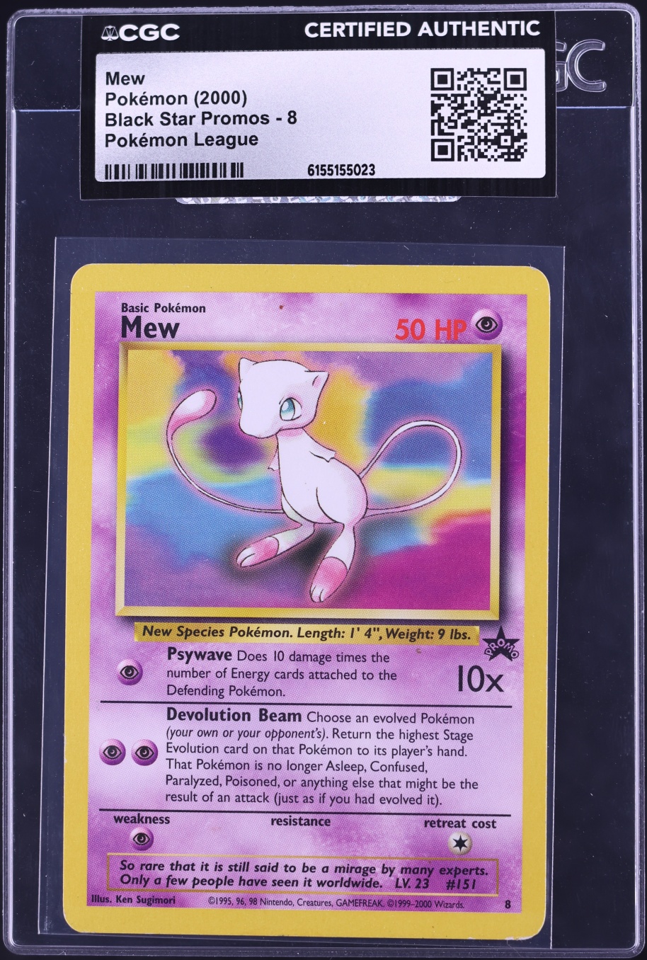 2000 Pokemon League Black Star Promo Mew #8 CGC AUTH