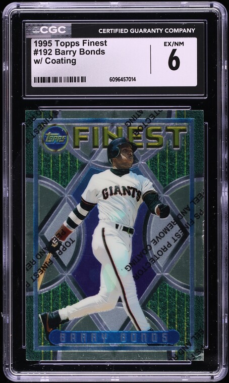 1995 Finest w/ Coating Barry Bonds #192 CGC 6 EXMT