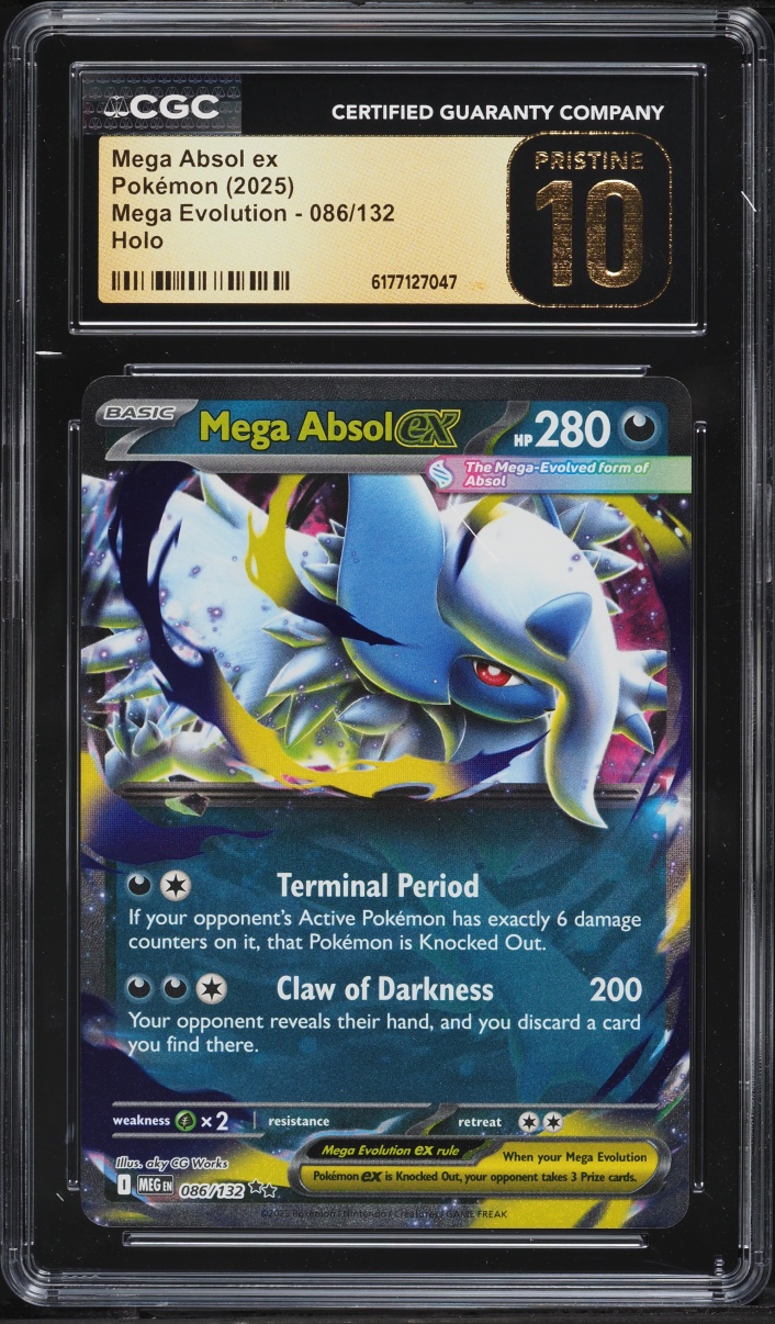 2025 Pokemon Mega Evolution Holo Mega Absol Ex #86 CGC 10 PRISTINE