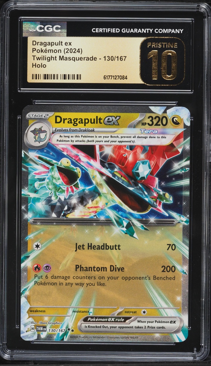 2024 Pokemon Scarlet & Violet Twilight Masquerade Holo Dragapult Ex #130 CGC 10 PRISTINE