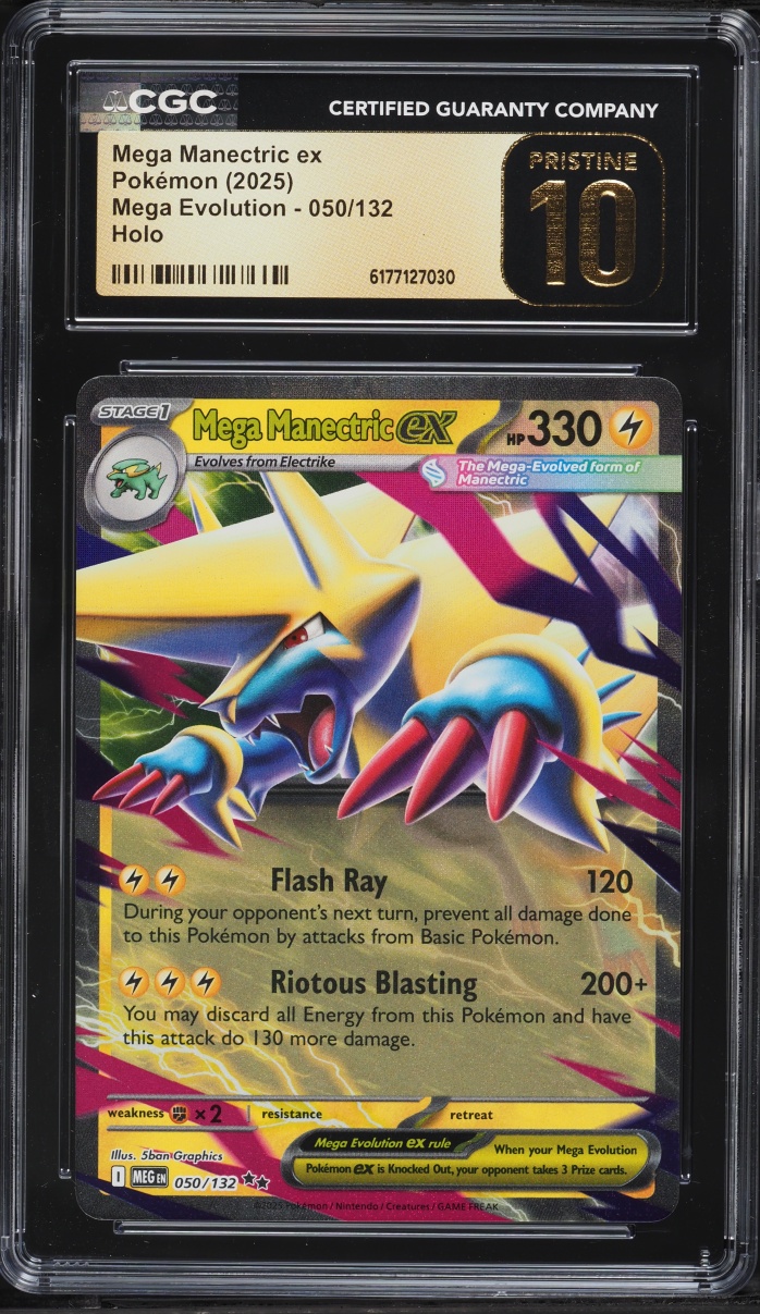 2025 Pokemon Mega Evolution Holo Mega Manectric Ex #50 CGC 10 PRISTINE
