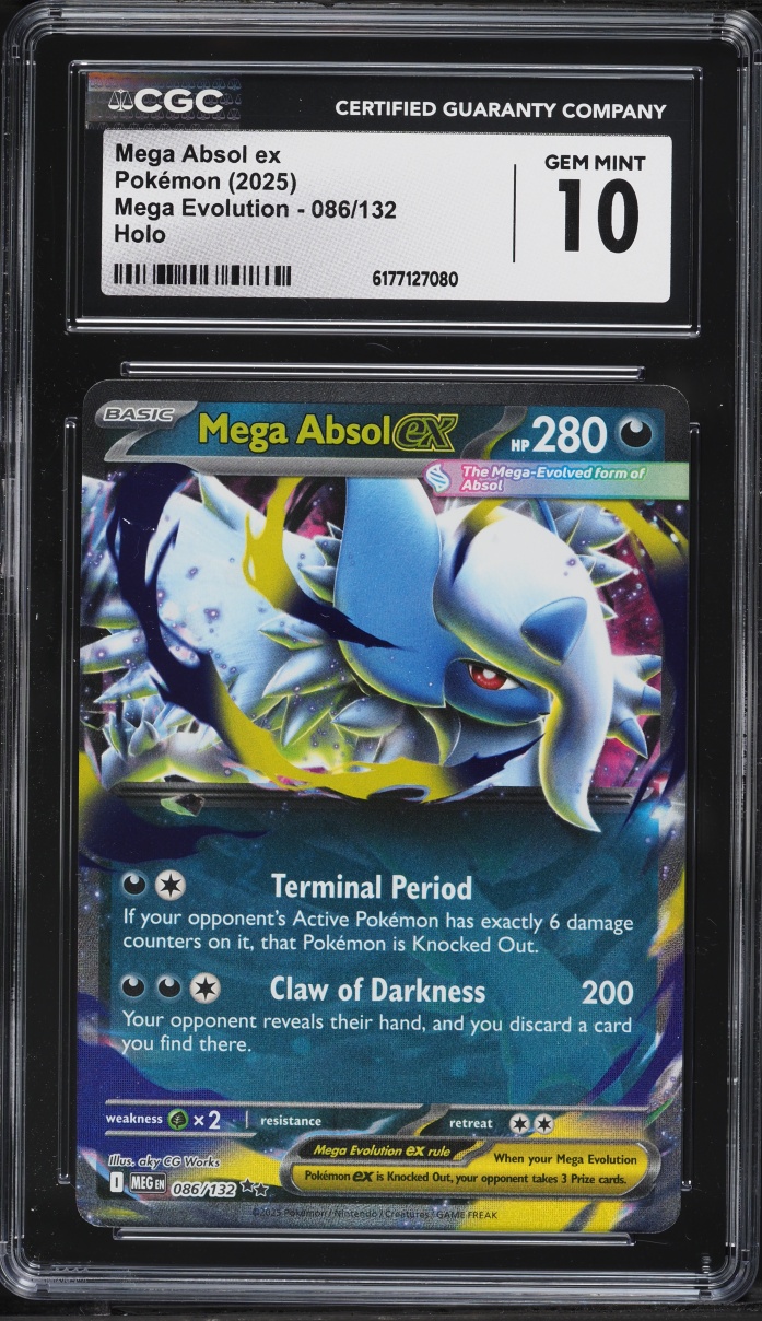 2025 Pokemon Mega Evolution Holo Mega Absol Ex #86 CGC 10 GEM MINT