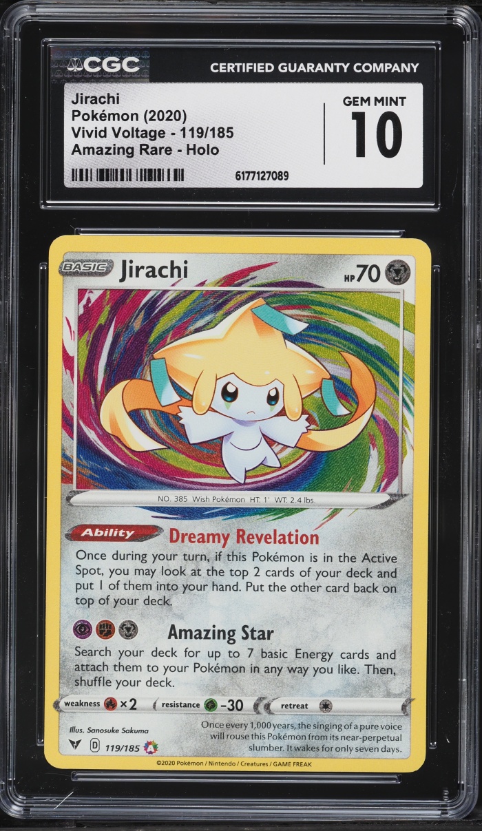 2020 Pokemon Sword & Shield Vivid Voltage Amazing Rare Jirachi #119 CGC 10 GEM MINT