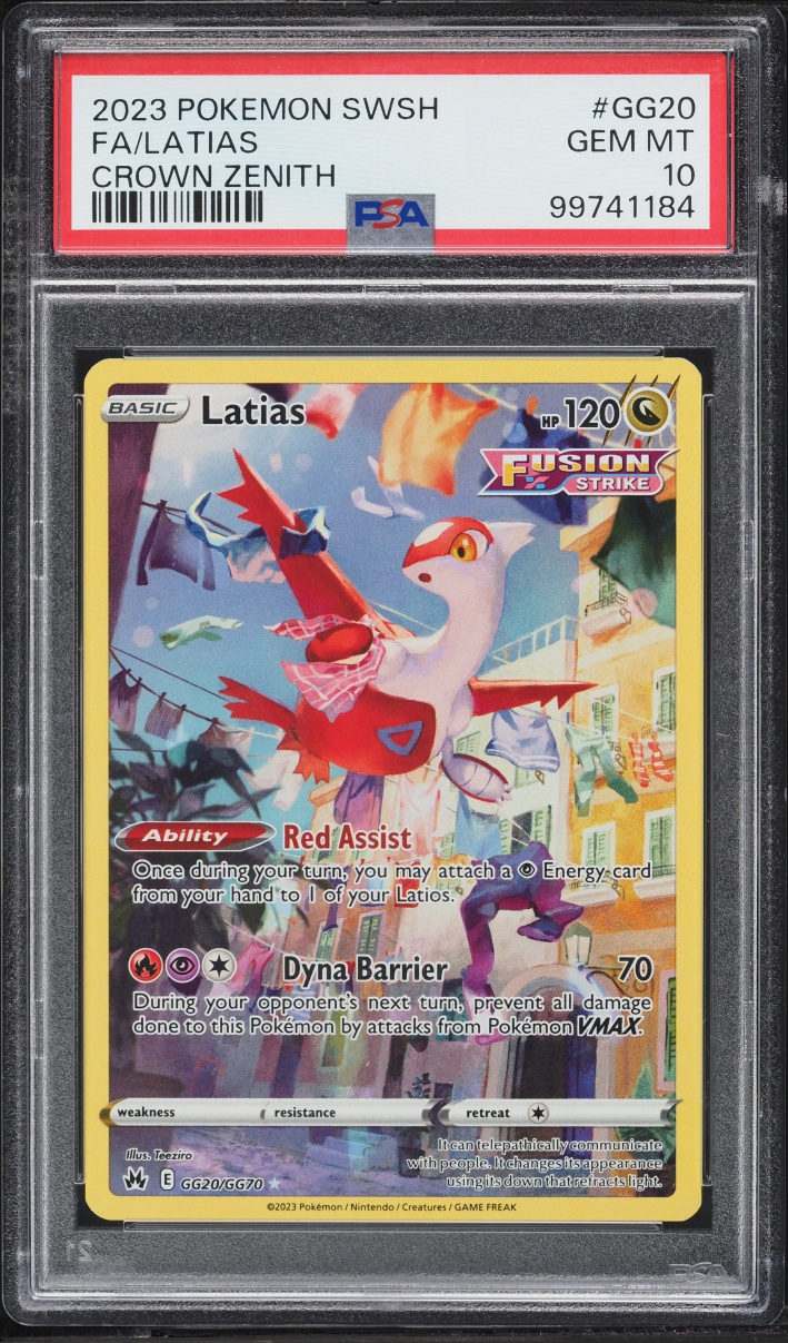 2023 Pokemon Sword & Shield Crown Zenith Galarian Gallery Alt Art Latias #GG20 PSA 10 GEM MINT