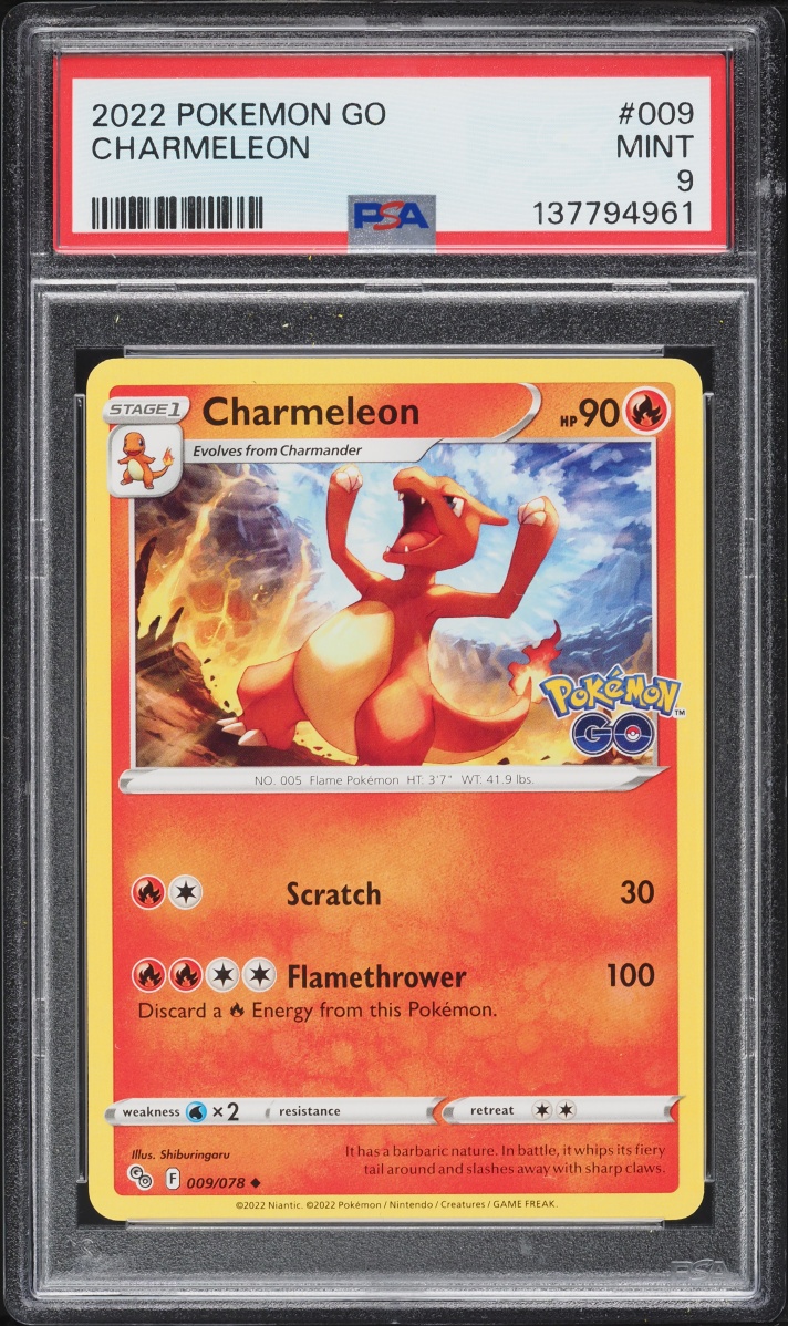 2022 Pokemon Sword & Shield Pokemon GO Charmeleon #9 PSA 9 MINT