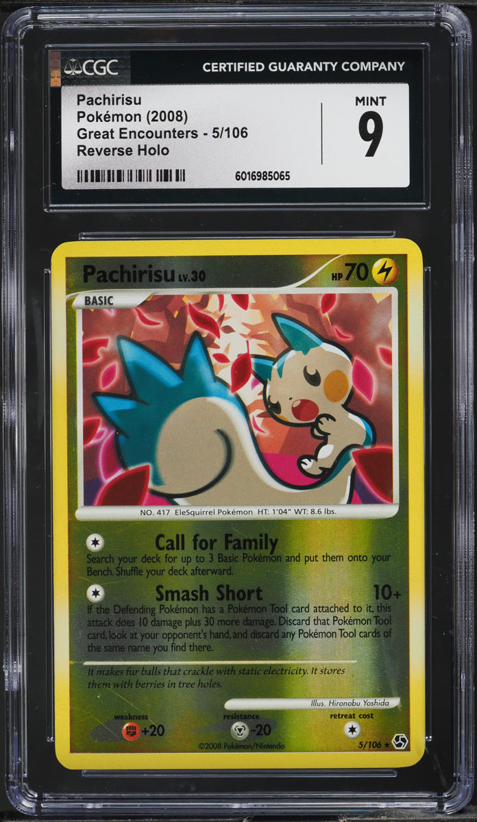 2008 Pokemon Diamond & Pearl Great Encounters Reverse Holo Pachirisu #5 ...