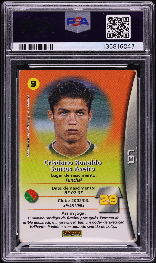 2003 Panini Sports Mega Craques Cristiano Ronaldo ROOKIE #137 PSA 3 VG