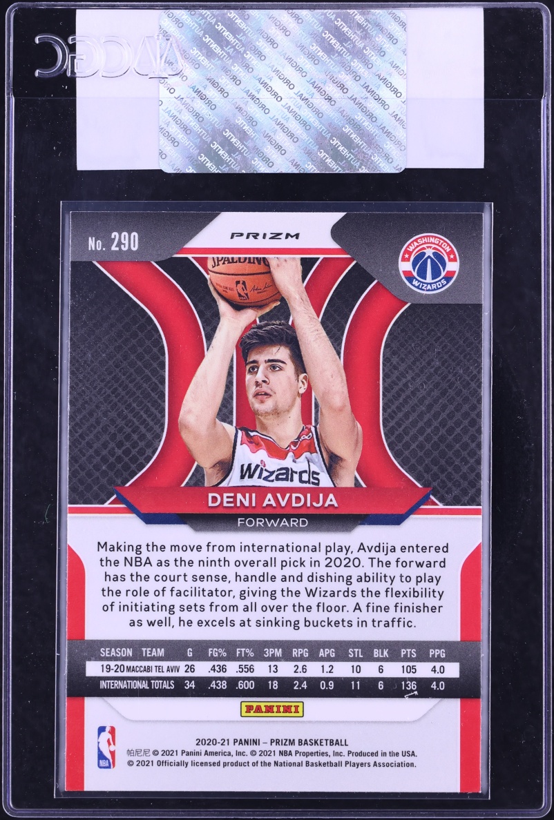 2020 Panini Prizm Silver Deni Avdija ROOKIE #290 CGC AUTH