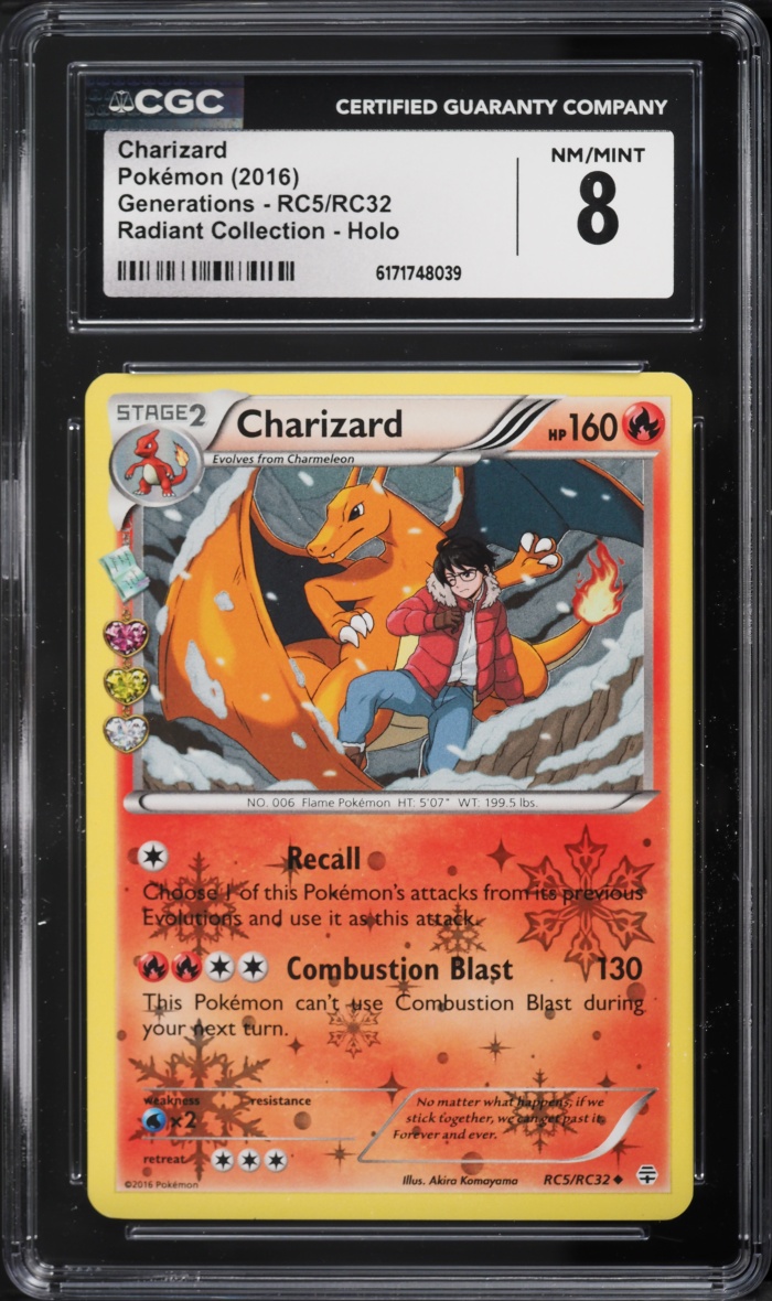 2016 Pokemon XY Generations Radiant Collection Holo Charizard #RC5 CGC 8 NM-MT