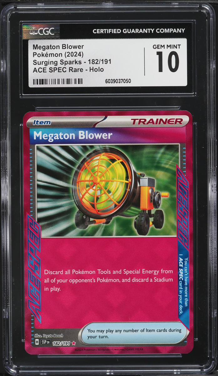 2024 Pokemon SV Surging Sparks Ace Spec Megaton Blower #182 CGC 10 GEM MINT