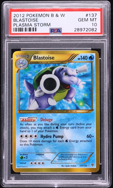 2013 Pokemon Black & White Plasma Storm Blastoise #137 PSA 10 GEM MINT
