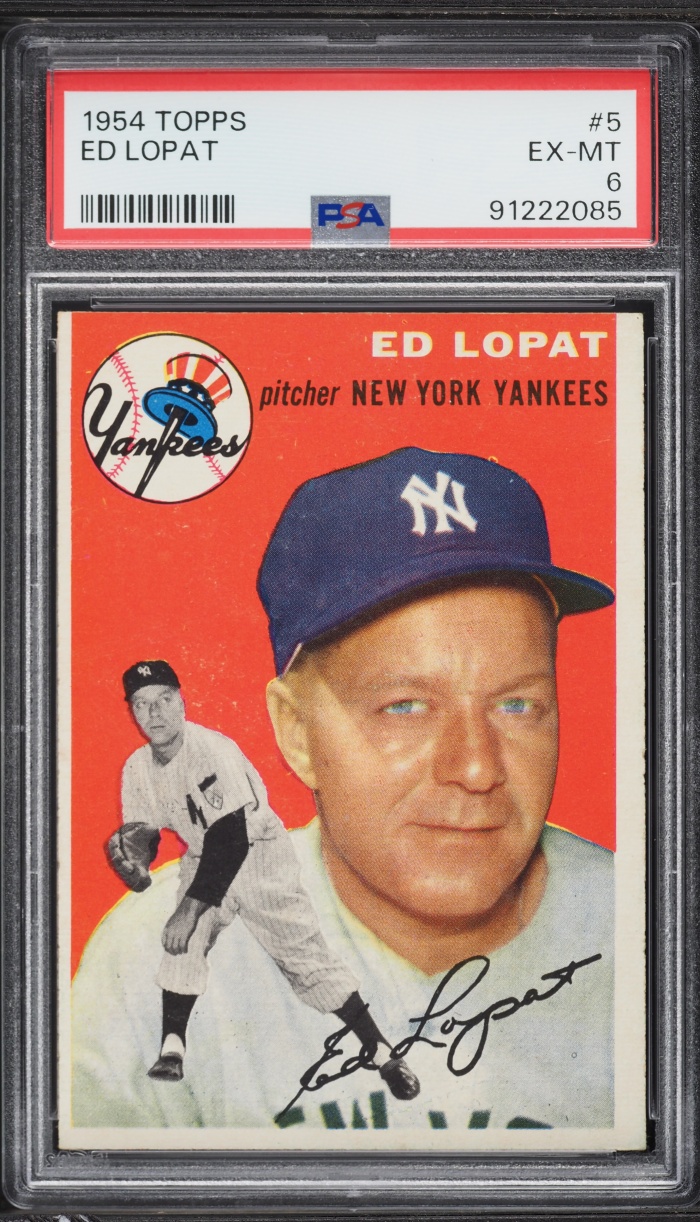 1954 Topps Ed Lopat #5 PSA 6 EXMT