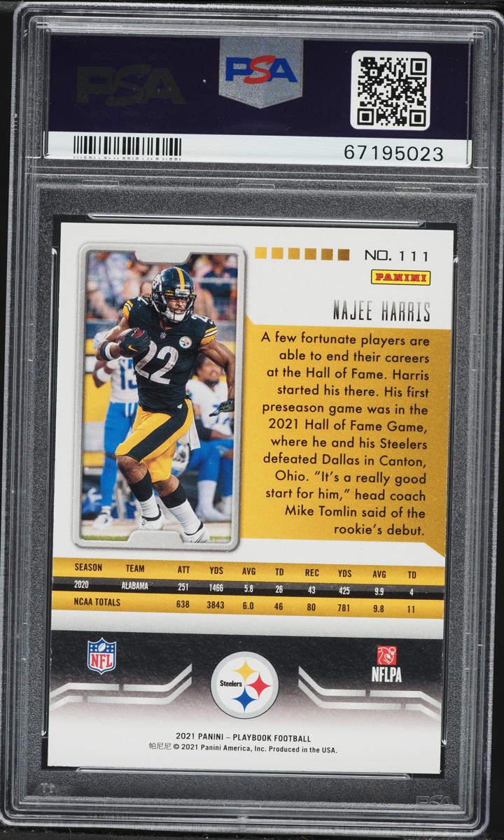 2021 Panini Playbook Najee Harris ROOKIE #111 PSA 10 GEM MINT
