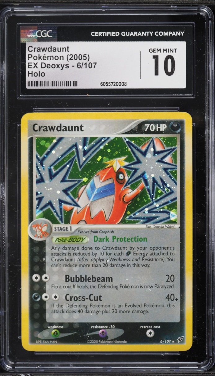 2005 Pokemon EX Deoxys Holo Crawdaunt #6 CGC 10 GEM MINT