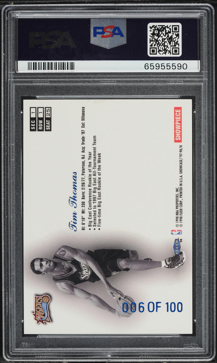 1997 Flair Showcase Legacy Collection Row 1 Tim Thomas /100 #25 PSA 6 EXMT
