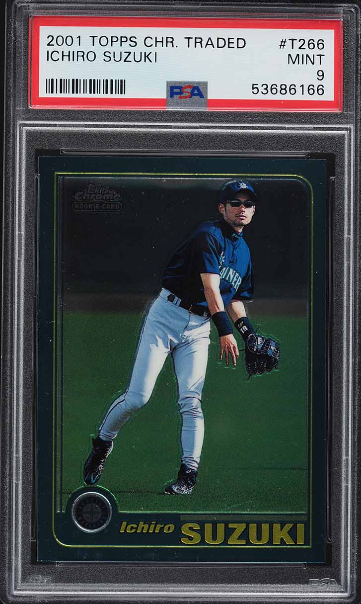 2001 Topps Chrome Traded Ichiro Suzuki ROOKIE #T266 PSA 8 NM-MT on