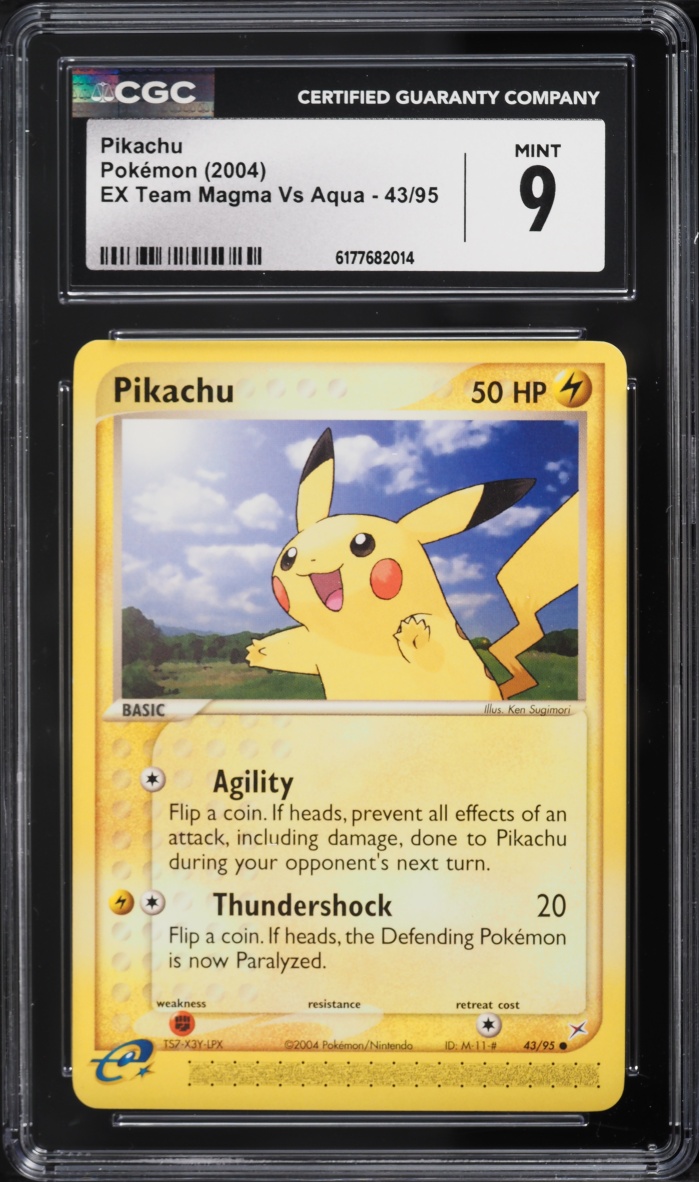 2004 Pokemon EX Team Magma VS Aqua Pikachu #43 CGC 9 MINT