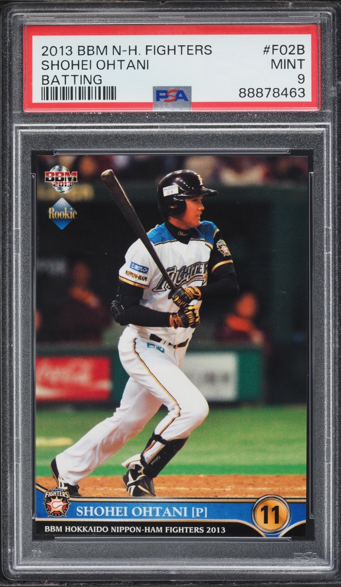 2013 BBM Hokkaido Nippon Ham Fighters Batting Shohei Ohtani ROOKIE #F02B PSA 9 MINT