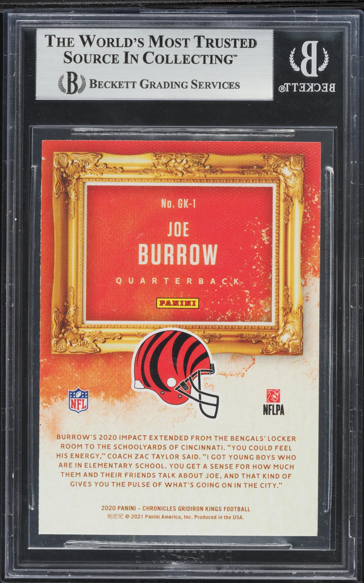 2020 Panini Chronicles Gridiron Kings Joe Burrow ROOKIE #GK-1 BGS 9 MINT
