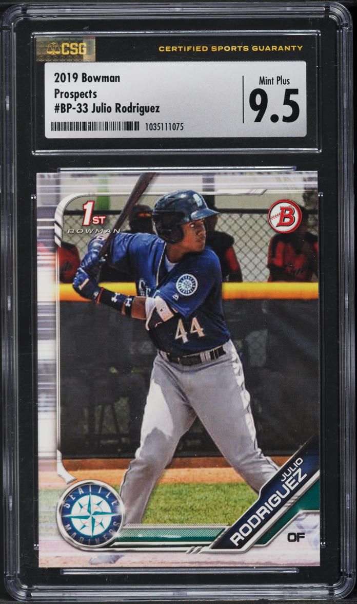 2019 Bowman Julio Rodriguez PROSPECT #BP-33 CSG 9.5 MINT+