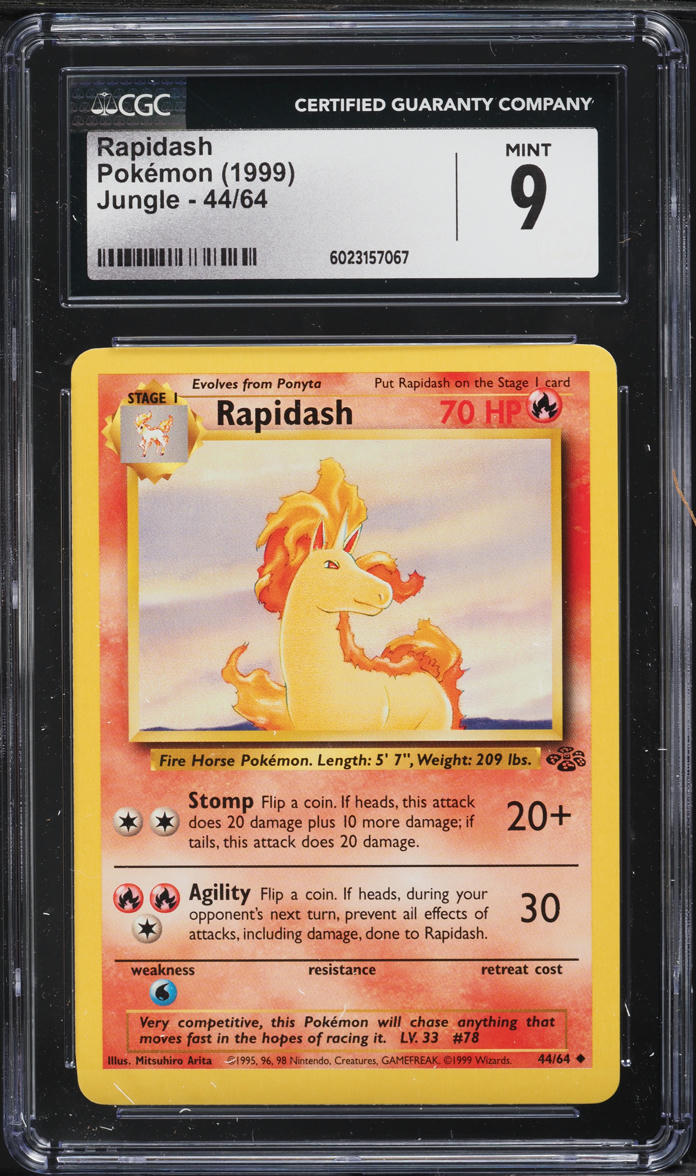 1999 Pokemon Jungle Rapidash #44 CGC 9 MINT