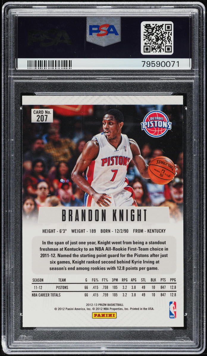 2012 Panini Prizm Brandon Knight ROOKIE #207 PSA 10 GEM MINT